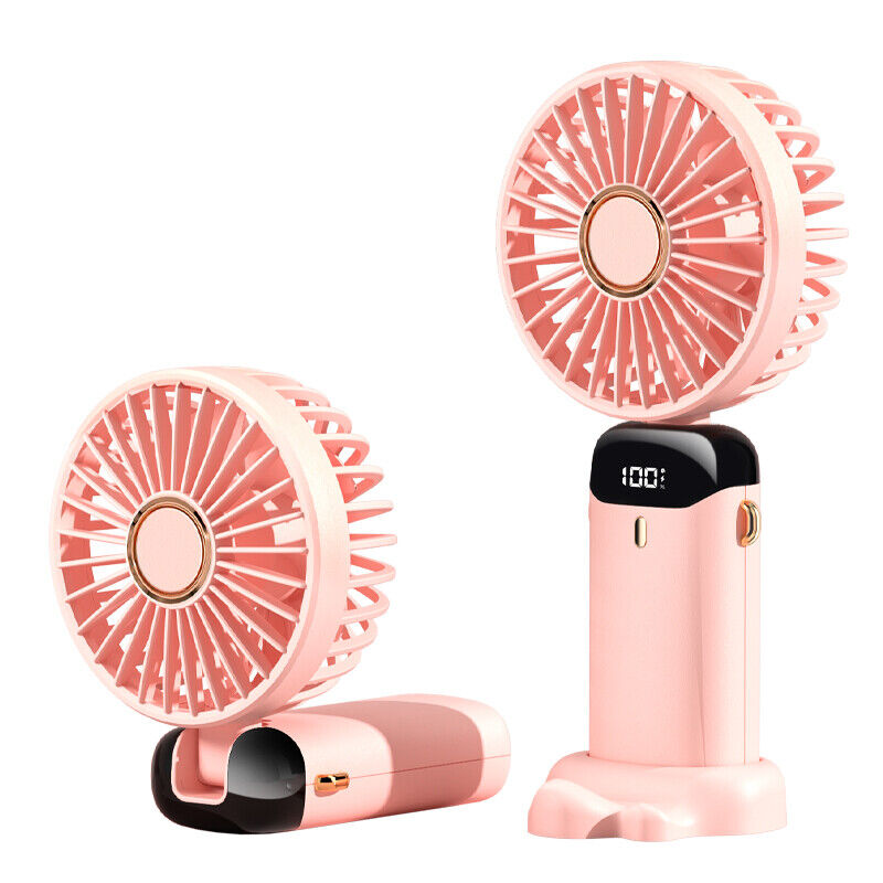 Digital Hand-Held Fan Portable Folding Mini Fan Cooling Cooler USB Rechargeable